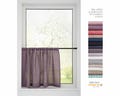 Linen short rod pocket curtains, semi sheer cafe panel, bathroom drapery, sink skirt, Light Filtering privacy curtains. R0817 product logo