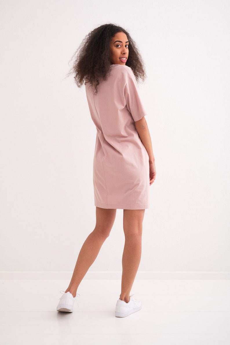 Certified Organic Cotton T-Shirt Dress Versatile and Comfortable Women's Apparel Made to Order image 3