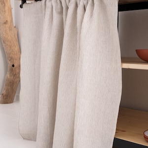 Natural Linen Curtain, Kitchen Cupboard, Bathroom Shelf, Custom Size, OEKO-TEX, Stonewashed Linen, Eco-Friendly Decor image 6