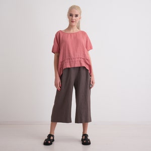 Women's Linen Top Oversized Linen Shirt, Breathable and Comfortable, Available in Various Colors image 4