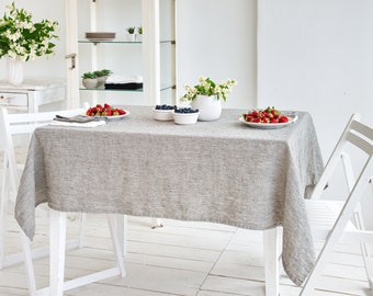 Linen Tablecloth | Stonewashed Linen | Custom Sizes | Rustic Decor | OEKO-TEX 100 | Washed Linen Table Skirt | Handmade | Eco-friendly