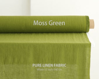 Tissu pur lin pour vêtements. Meilleurs textiles de lin, Tissu en lin vert par mètre, Lin européen haut de gamme de haute qualité, Magasin de tissus en lin