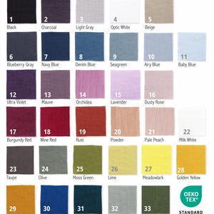 Curtain fabric color swatches with numbers, perfect for choosing linen curtain colors for kitchens, bathrooms, and cabinets, helping customers select the right home window decor