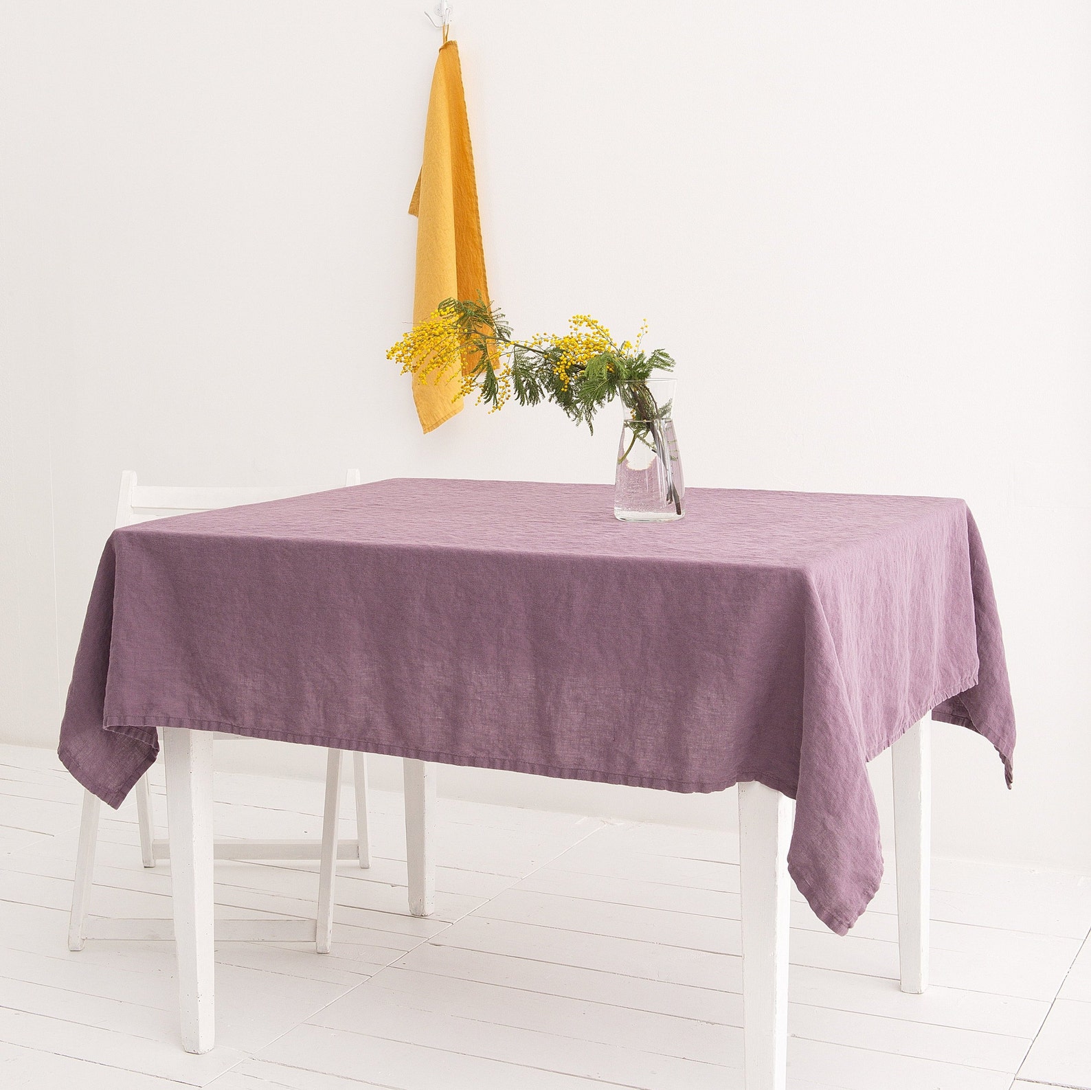 Linen Tablecloth Custom Color Linen Tablecloth Rustic Etsy
