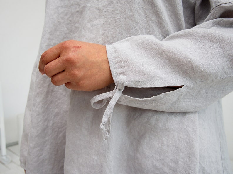 Linen Top, Linen Shirt Women. Oversized Linen Tunic Top. image 4
