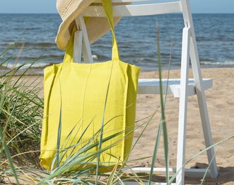 LINEN TOTE BAG - Organic Tote Bag - Linen Shoulder Bag - Pure Linen Tote Bag - Linen Shopping Bag - Reusable Tote Bag