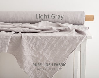 Pure linen fabric by the yard, Best flax textiles, Premium European quality lien, Natural gray, offwhite undyed colors, Linen fabric store.