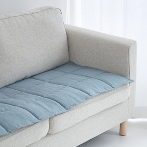 Reversible Linen Sofa Pad Topper, Quilted Couch Slipcover for Pets, Sectional Friendly Seat Cover, Washable Sofa Mat 50XCP image 3