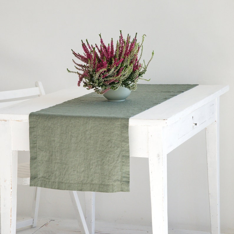 Linen Table Runner Custom Color Linen Table Runner Handmade Etsy