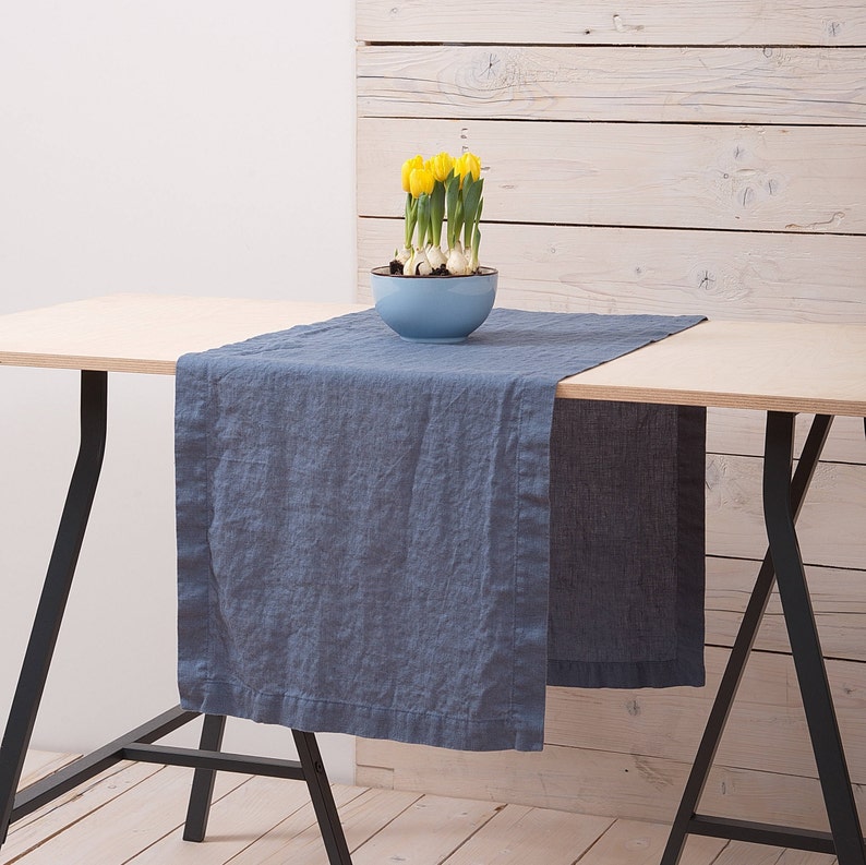 Linen Table Runner Custom Color Linen Table Runner Handmade Etsy UK