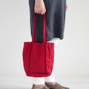 LINEN TOTE BAG Organic Tote Bag Linen Shoulder Bag Pure Linen Tote Bag Linen Shopping Bag Reusable Tote Bag image 8