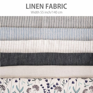 Reines Leinen, Meterware, beste Flachs Textilien, Premium Europäische Qualität zum Verkauf, natürliche offwhite ungefärbte Farben, breit gestreift