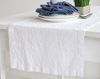 Linen Table Runner, Natural Linen Table Runner,  Linen Table Decor