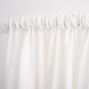 Linen semi sheer curtains, cafe linen drapery for kitchen, privacy tier valances bookshelf, shelf cabinet skirt.