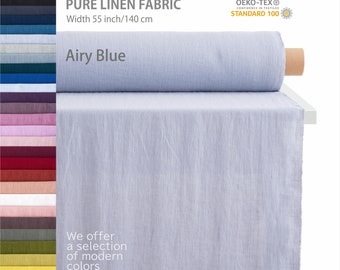 Pure linen fabric by the yard, Best flax textiles, Premium European quality for sale, Natural 32 colors, Linen fabric store