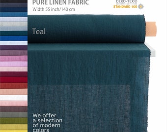 best linen fabric for dresses Linen Cotton Blend Texture Slubbed Fabric Light Weight, 32 Colors by Yard