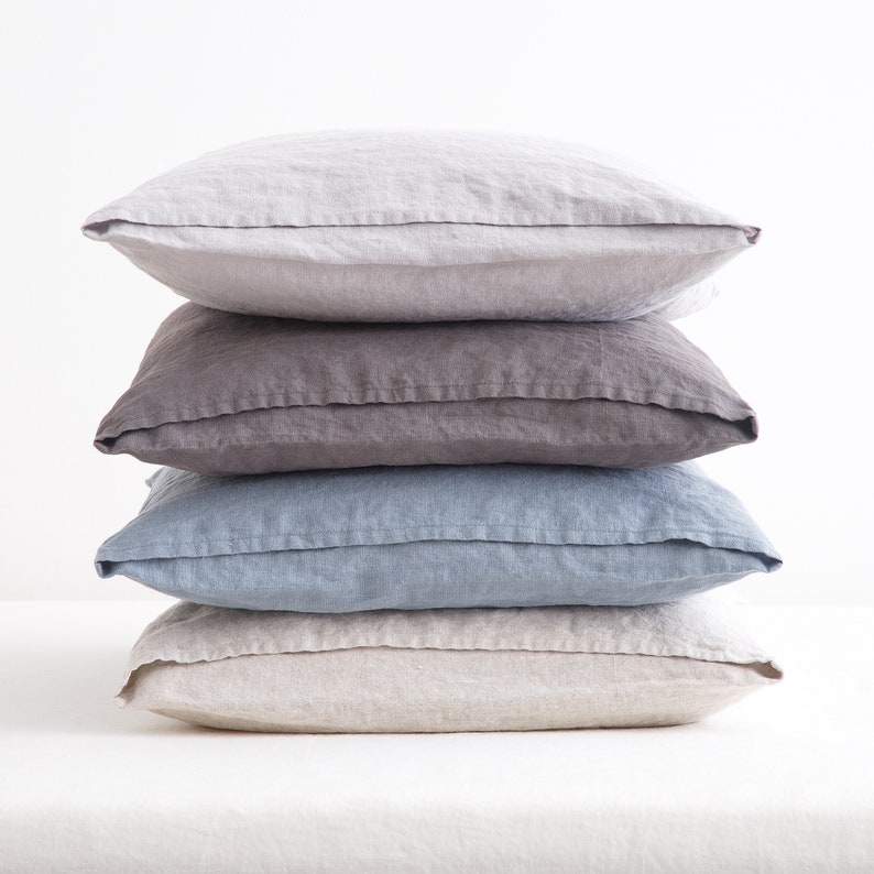 Linen Pillow Cover, Linen Pillowcase, Linen Cushion Cover, Linen Throw Pillow, Soft Linen Bed Pillow zdjęcie 7