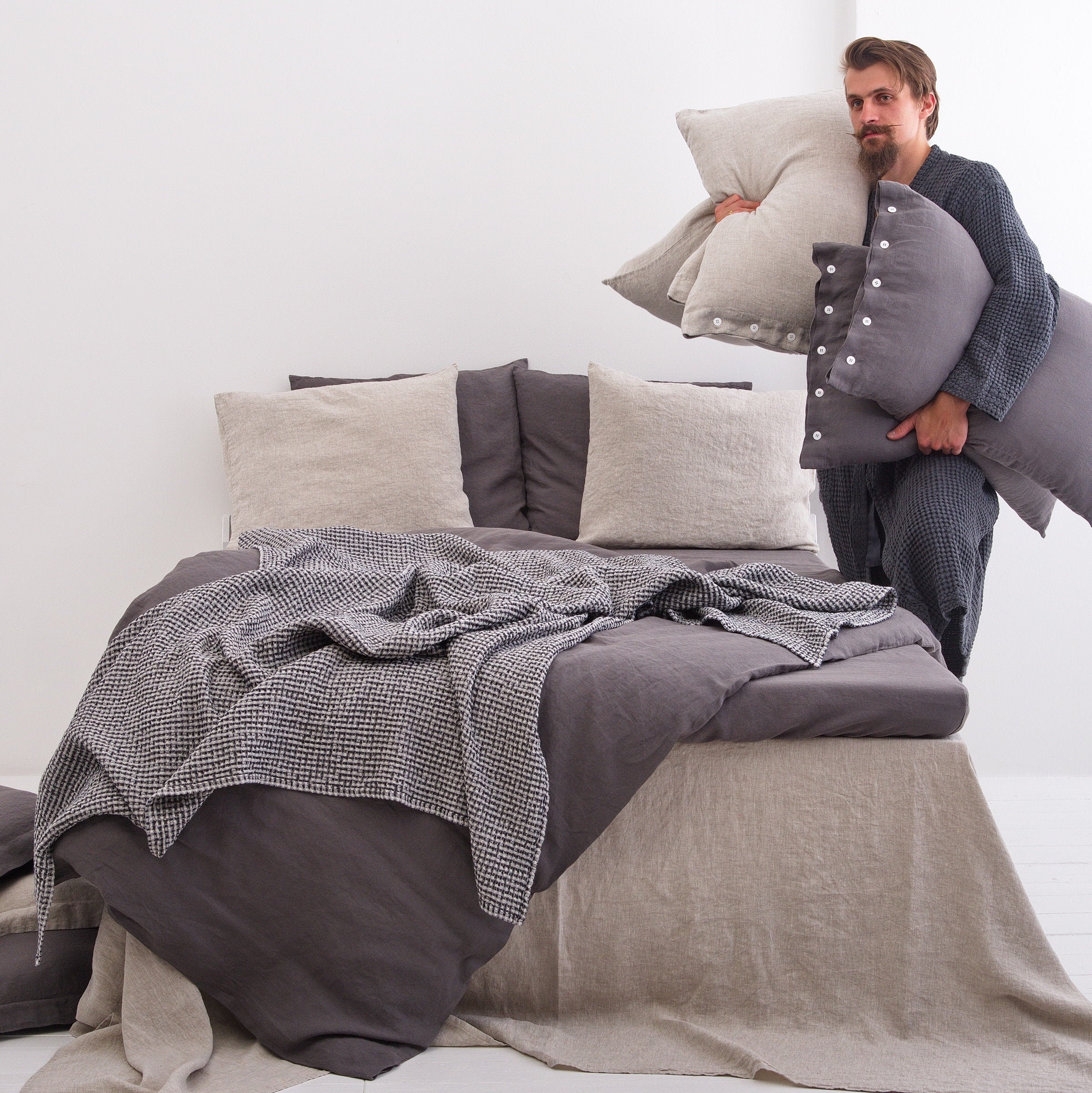 Linen Throw Blanket Linen Blanket Linen Throw Linen Bed Etsy