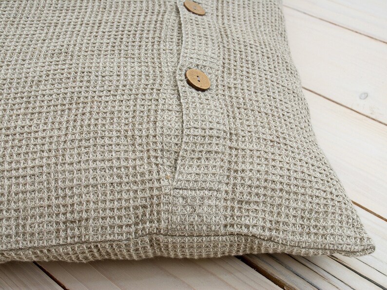 Linen Decorative Pillows Linen Cushion Covers with Buttons Etsy