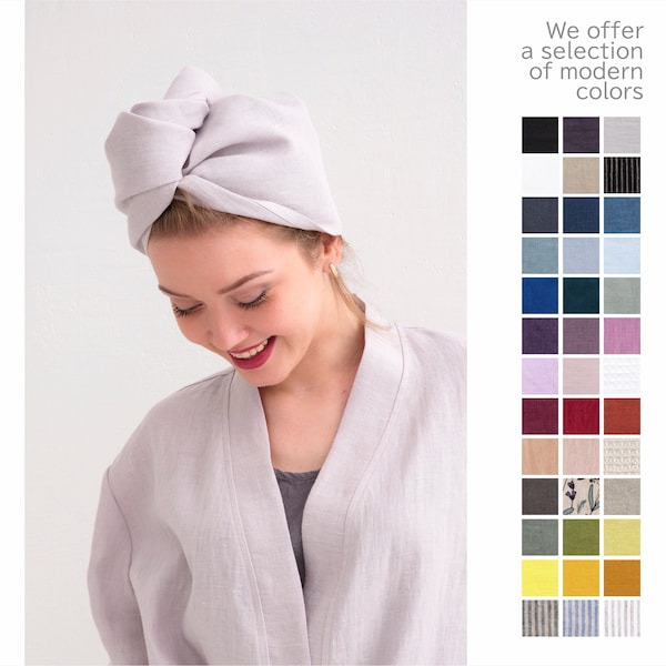 Hair Towel, Soft Linen Hair Towel, Hair Towel Wrap, Linen Hair Turban