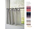 Light Filtering cafe linen drapery, short window country style curtains with tie tops, natural striped kitchen curtains.22/11 product logo