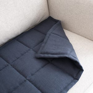 Linen Couch Slipcover for Dogs and Kids, Quilted Sofa Topper Pad, Two-Sided Seat Protector, Handmade Sofa Cover 50XCP image 2