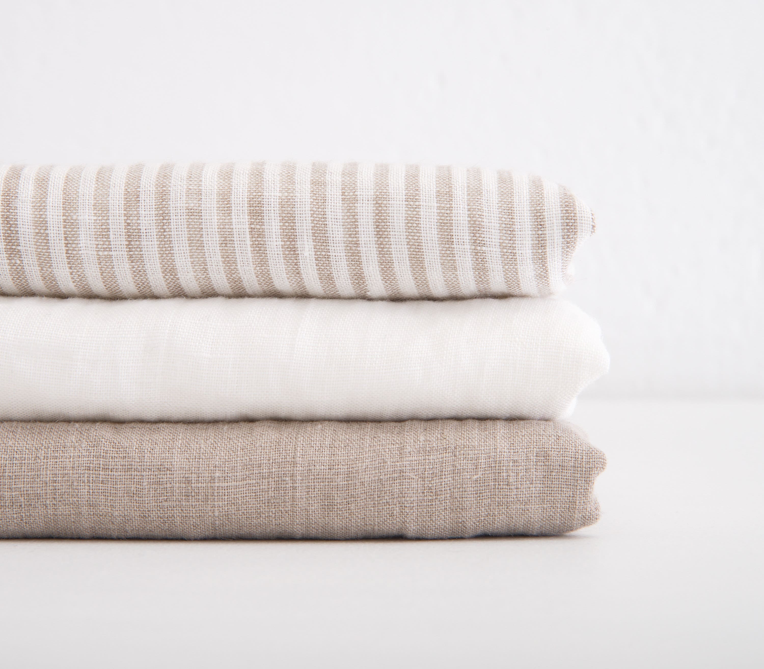 Lightweight Linen LINEN FABRIC SAMPLES, Light Weight Linen 130g/m2 Fabric, Softened Stone ...