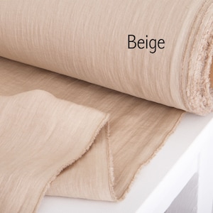 Light Weight Linen 130g/m2 , Natural Linen Fabric, Linen Fabric by meter, Linen Fabric, Stone Washed Linen, Beige Linen Fabric
