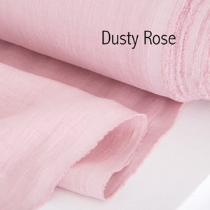 Light Weight Linen 130g/m2 , Natural Linen Fabric, Linen Fabric by meter, Linen Fabric, Stone Washed Linen, Dusty Rose Linen Fabric