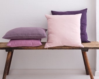 European Linen Pillow Sham, Handmade Pillow Cover, Invisible Zipper Bed and Sofa Decor