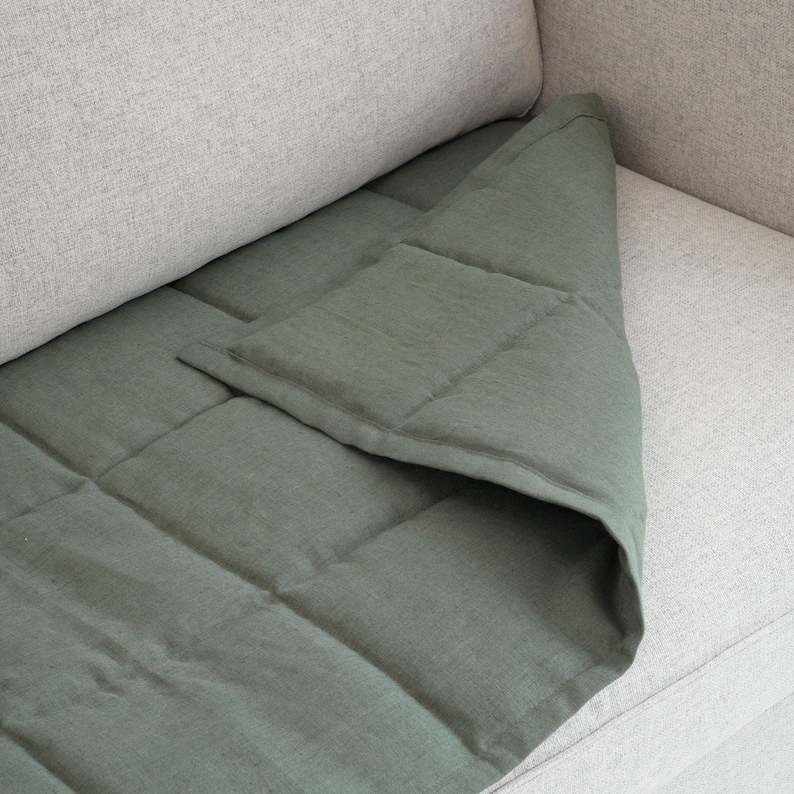 Quilted Sofa Seat Protector, Linen Couch Slipcover for Pets, Minimal Style Sofa Topper, Reversible Sectional Mat 50XCP image 4