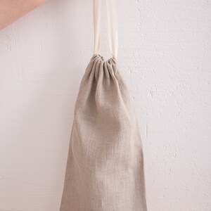 Linen Bread Bag, Reusable Linen Bag, Zero Waste Linen Bread Bag, Storage Linen Bags, Linen Gift image 2