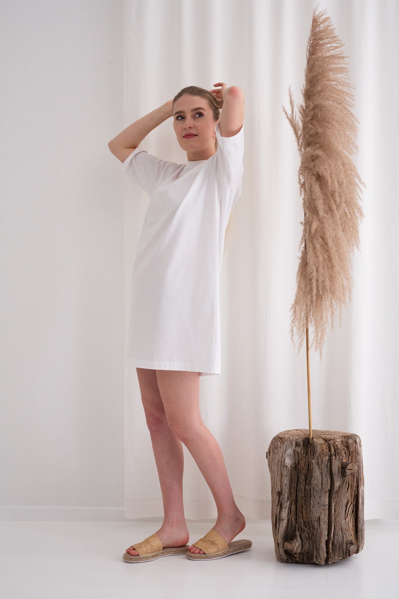 Certified Organic Cotton T-Shirt Dress Versatile and Comfortable Women's Apparel Made to Order image 7