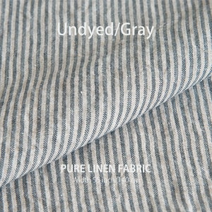Striped pure linen fabric by the yard, Best flax textiles, Premium European quality for sale, Wide striped linen fabric store 06/03