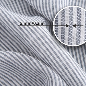 Light Weight Linen 130g/m2 , Natural Linen Fabric, Linen Fabric by meter, Linen Fabric, Stone Washed Linen, White /Gray Linen Fabric image 2