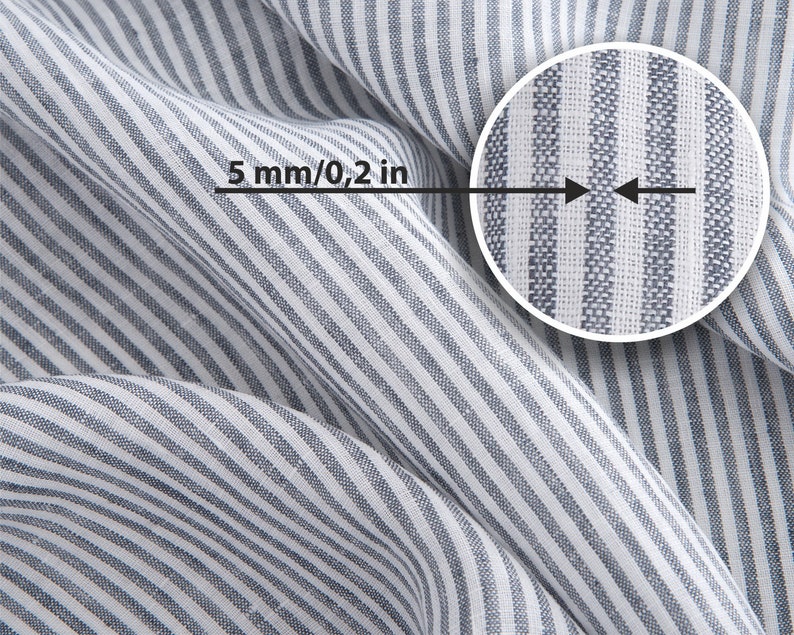 Light Weight Linen 130g/m2 , Natural Linen Fabric, Linen Fabric by meter, Linen Fabric, Stone Washed Linen, White /Gray Linen Fabric image 2