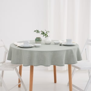 Round Tablecloth, Custom Color Linen, Handmade  Linen Table Decor, Stylish Table Set