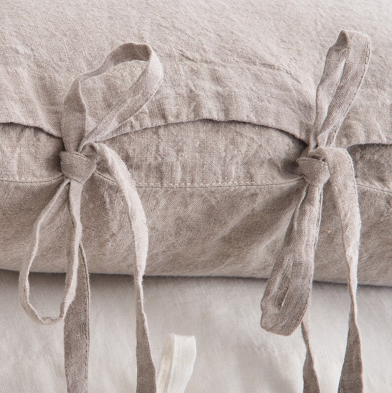 Linen Pillow Cover Linen Pillowcase With Ties Linen Cushion Etsy