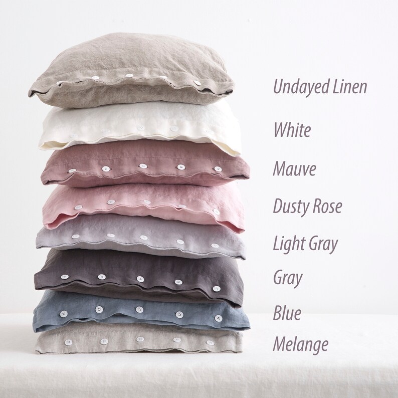 Linen Pillow Cover Linen Pillowcase With Buttons Linen Etsy