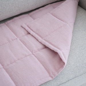 Linen Couch Slipcover for Dogs and Kids, Quilted Sofa Topper Pad, Two-Sided Seat Protector, Handmade Sofa Cover 50XCP