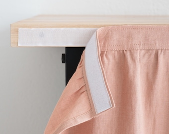 Storage Cover for Camper or Closet, Minimal Linen Utility Skirt, Hook and Loop Header