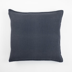 Dark gray linen pillow cover displayed against a white background.