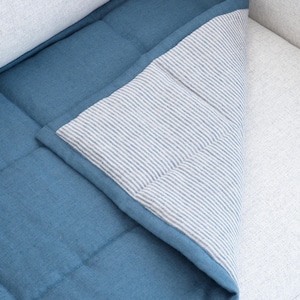 Quilted Sofa Seat Protector, Linen Couch Slipcover for Pets, Minimal Style Sofa Topper, Reversible Sectional Mat 50XCP