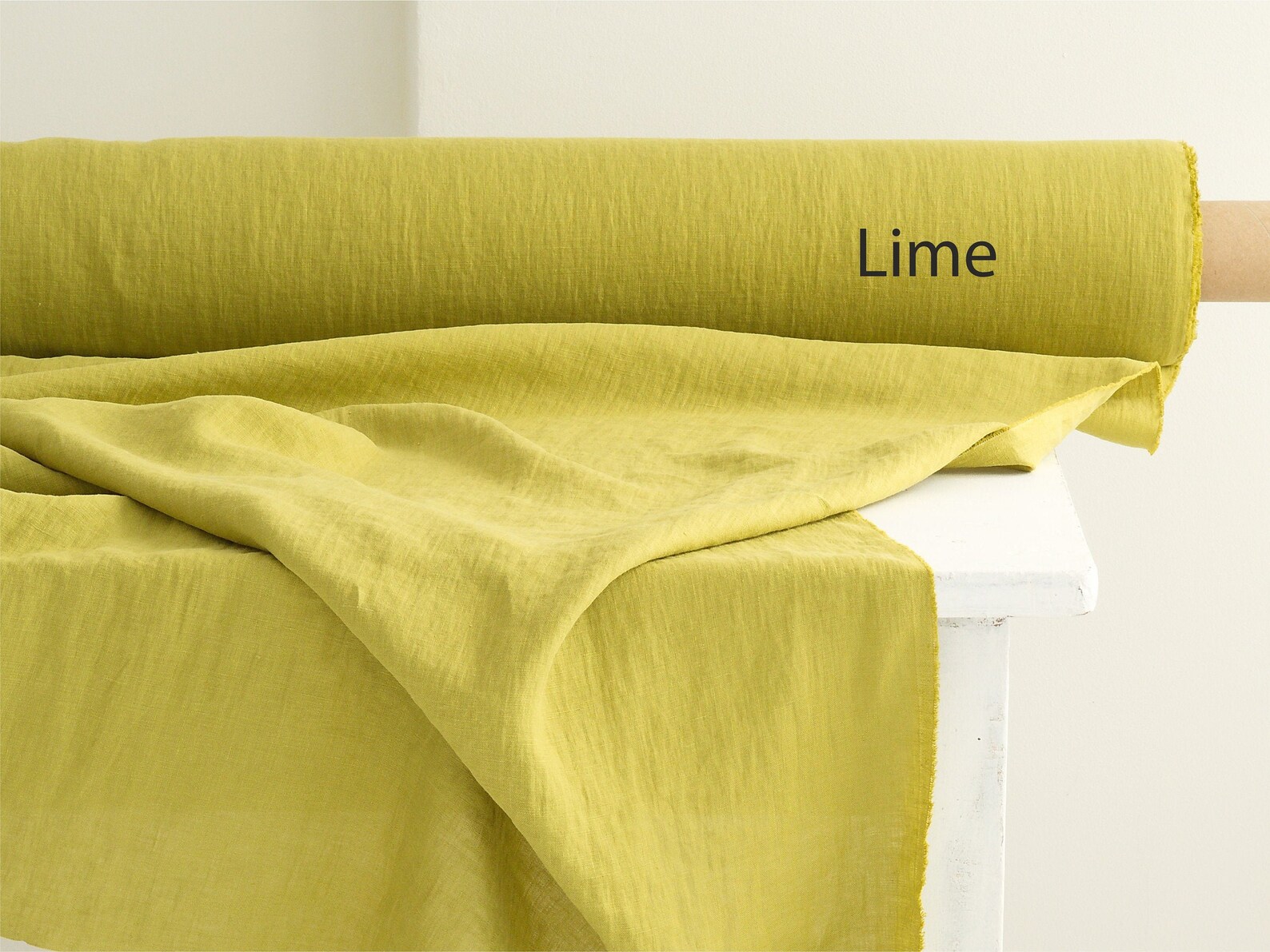 Linen Fabric Linen Fabric By Meter Lime Green Linen Fabric Etsy