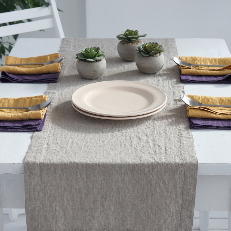 Linen Table Runner Custom Color Linen Table Runner Handmade Etsy