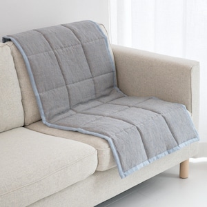 Reversible Linen Sofa Pad Topper, Quilted Couch Slipcover for Pets, Sectional Friendly Seat Cover, Washable Sofa Mat 50XCP image 2