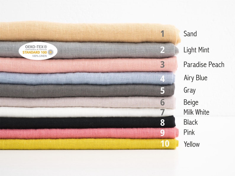 LINEN FABRIC SAMPLES, Light Weight Linen 85 G/m2 Fabric, Softened Stone ...