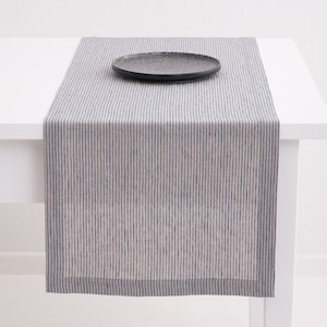 Linen Table Runner, Washed linen table linens, rustic wedding table decor.