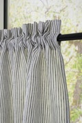 Rod pocket cafe curtain panel, Linen semi-sheer curtains with header, bathroom drapery, sink skirt, Light Filtering privacy curtains. product logo