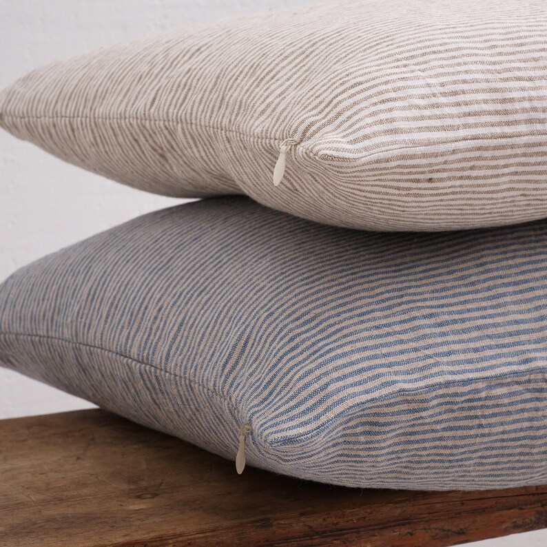 Linen Pillow Cover. Washed Linen Pillowcase With Zipper. Etsy